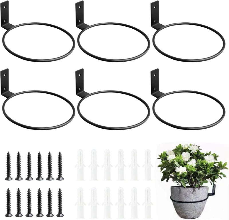 Neiteli 6 Pack 6 Inch Wall Plant Holder,Metal Plant Hanger Indoor,Wall Planters For Indoor Plants,Black - Image 1